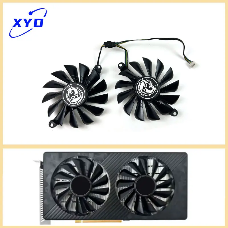 

NEW 85MM 4PIN RX580 590 GPU dla SOYO RX580 2048SP Soyo Nowy wentylator zamienny karty graficznej AMD Radeon RX590 8G