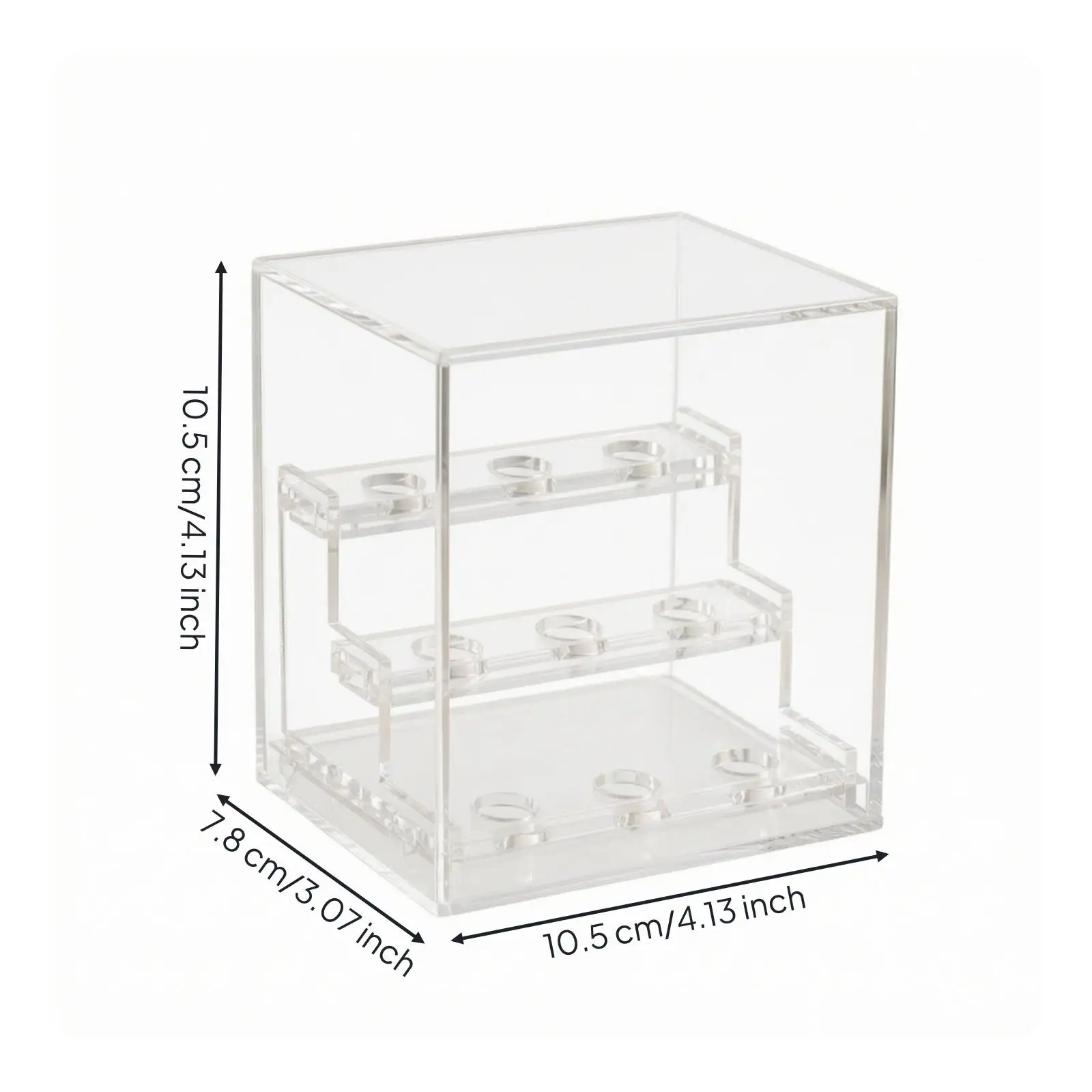 Acrylic Display Case with 3 Shelves for Collectibles Crystal Showcase Box Clear Protector for Desk Cabinet Storage
