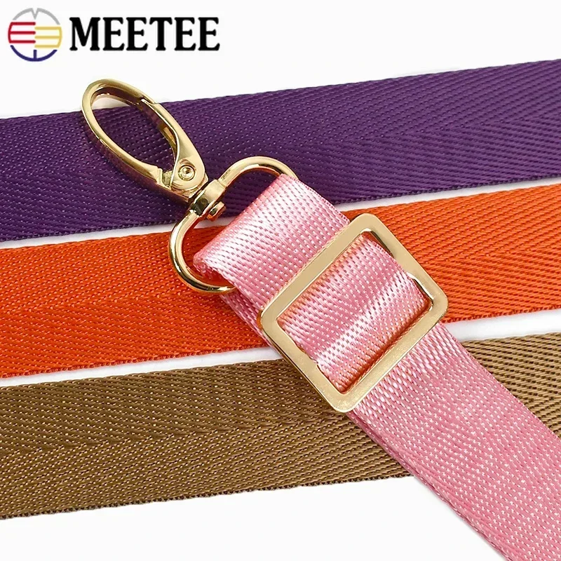 10Meters Meetee 1mm Thick 25mm Nylon Webbing Tape Backpack Strap Band Ribbon Seat Belt DIY Bag Binding Fabric Sewing Accessories