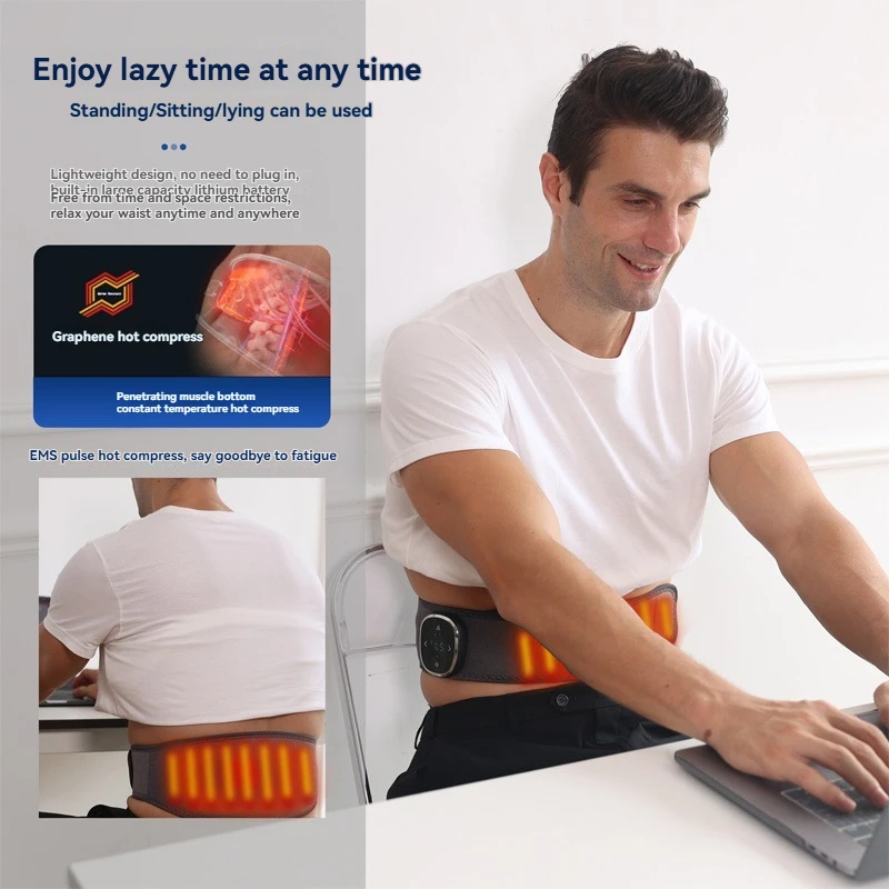

Интеллектуальный графеновый электрический обогреватель талии, теплый массажер для поддержки талии, двойной импульсный вибрационный массажер для талии, уход за