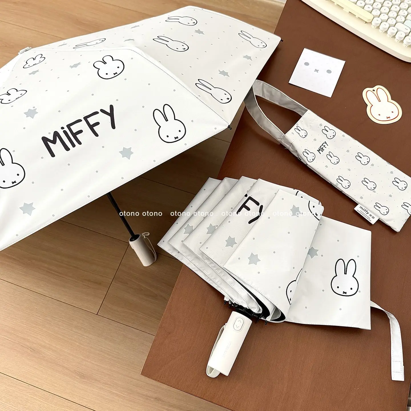 Lovable Kawaii Miffy Umbrella Woman Fold Automatic Gao Yan Value Sunny Rain Double-use Hide From Sunlight Sun-proof Parasol view 6