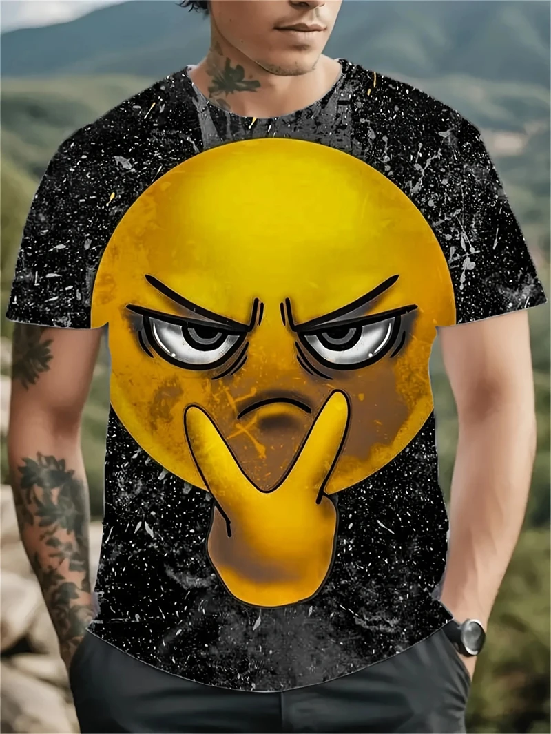 Funny T Shirt Man Fish Spoof 3D Print Tops Men Women Short Sleeve Tee Oversized Streetwear T Shirt Casual Simple Men's Clothing