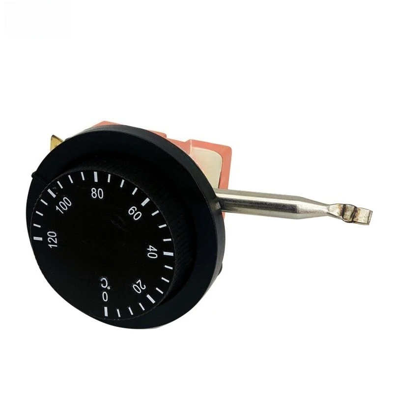 Liquid Expansion Capillary Knob Thermostat0~120℃,Mechanical Temperature Control Switch for Water Boiler Electric Oven Deep Fryer