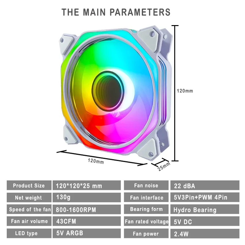 Cooler Argb For Pc Case Ar12pro Cooling Fan 4pin Computer Case Fan 3pin5v Unlimited Space 12cm Ventilador IWONGOU 120MM Heatsink