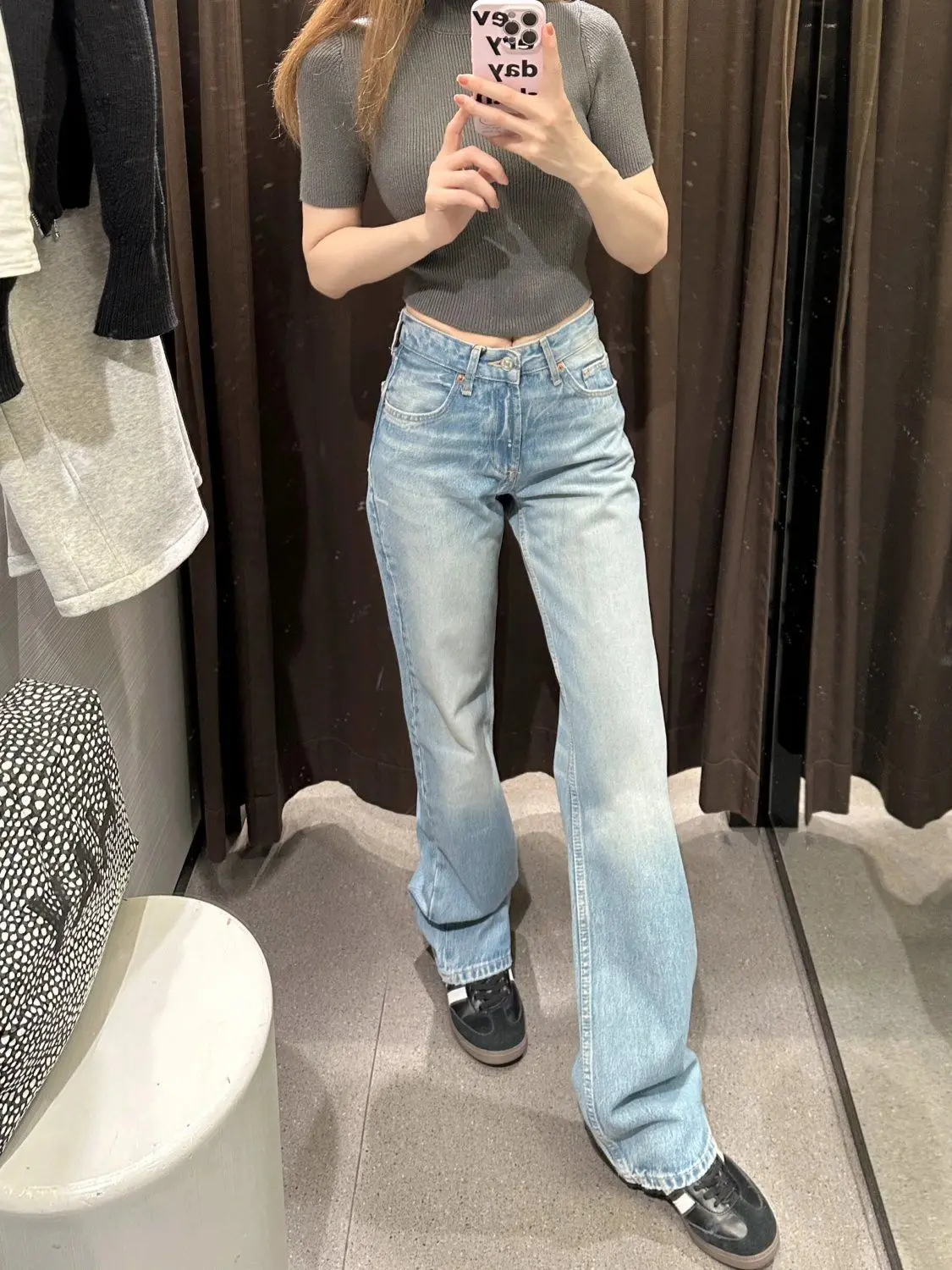 

Women's Washed Straight Jeans Wide Pants Street Wear Clothes Harajuku Fashion Korean Streetwear Y2k Clothing American Vintage