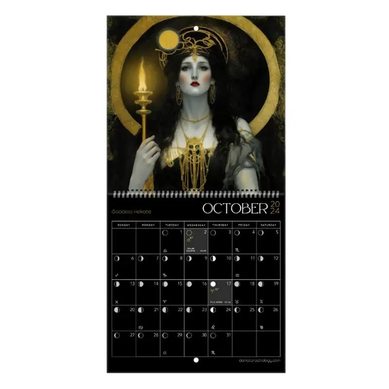 

Lunar Calendar 2024 Goddess Astrology Wall Art 2024 Calendar Moon Phase Hangable Astrology Decorations 2024 Lunar Calendar For