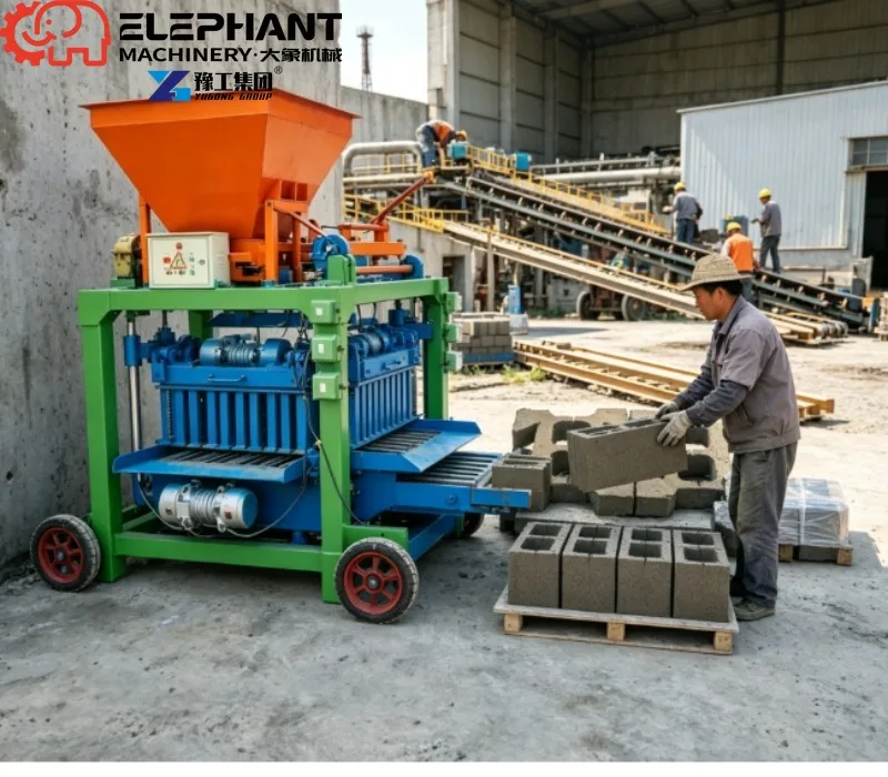 Industrial Automatic Paving Block Making Machine, Complete Motor Driven Brick Production Line For Concrete Processing