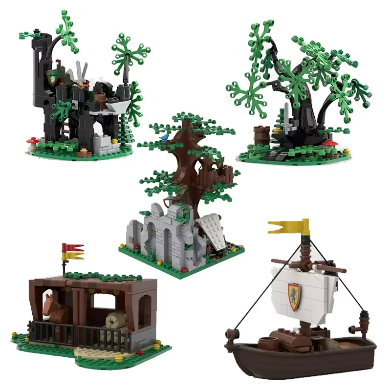 

Creative Festival MOC Small Parts Medieval Stable Boat Model Building Toy Brick Set Gift for Boys and Girls
