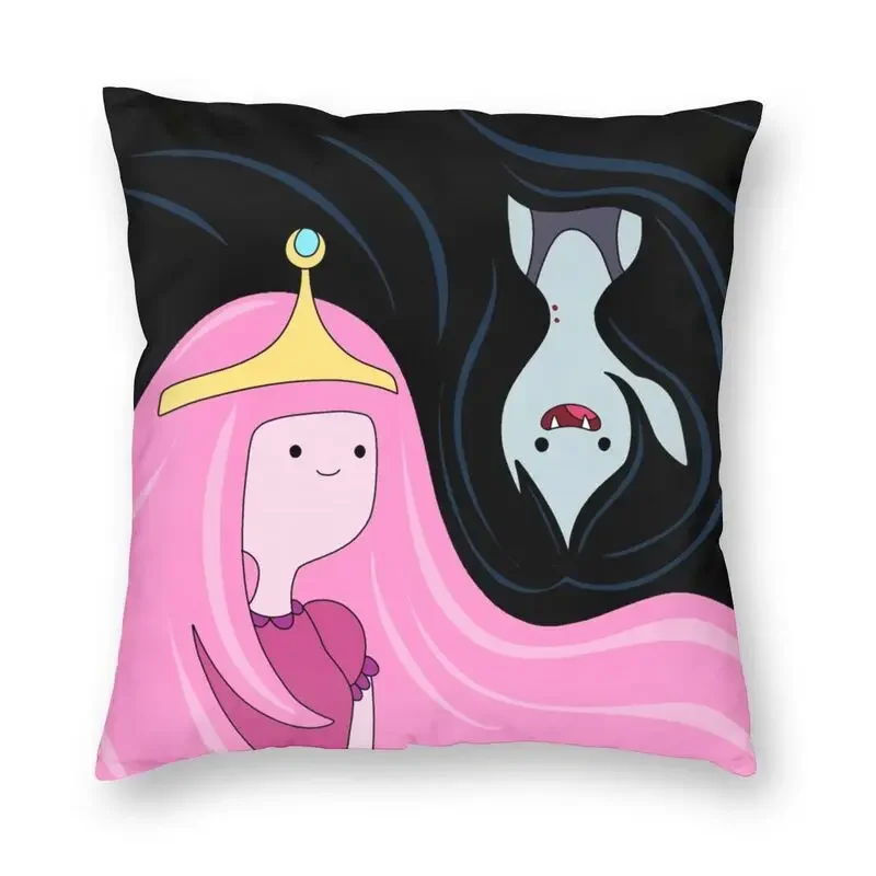 Princess Bubblegum And Marceline Cushion Cover Cartoon Adventure Time Floor Pillow Case for Car Cool Pillowcase Decoration