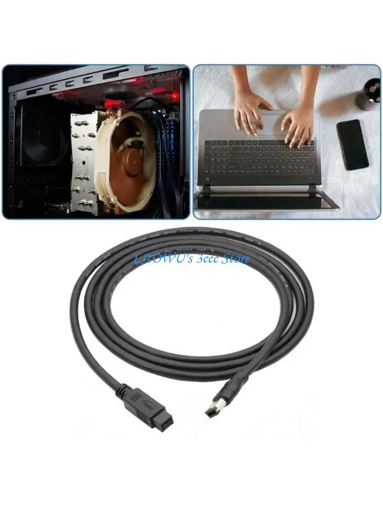 

Y8AD IEEE 1394 Firewire Cable 6 Pin to 9Pin Connectors Cable for Printer Scanners and Hard Drive Compatibility