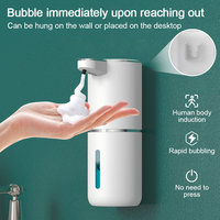 400ml Automatic Soap Dispenser Foam USB Charging Touchless Smart Display Infrared Sensor Liquid IPX waterproof Soap Dispensers