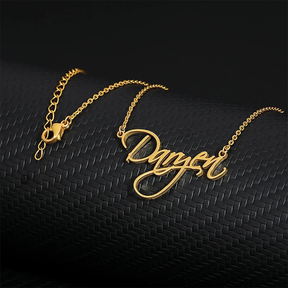 Custom Cursive Name Necklaces For Women Men Stainless Steel Customized Necklace Pendant Personalized Jewelry Gift Neck Chain