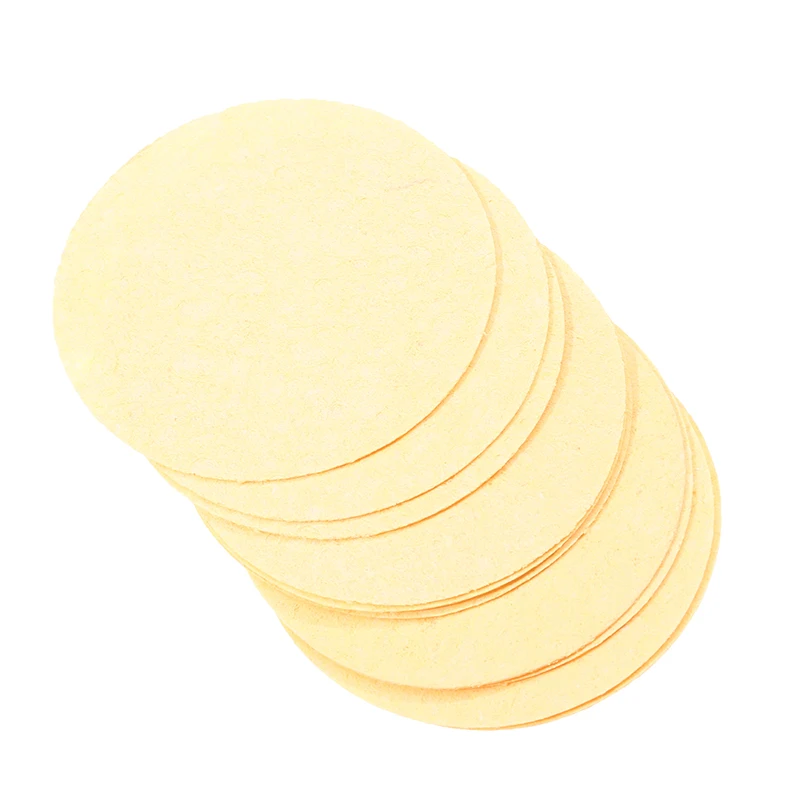 10Pcs Turmeric Exfoliating Cleansing Pads Face Round Makeup Remover Sponge Natural Wood Pulp Sponge Ladies Facial Washing Sponge