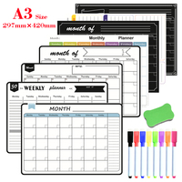 A3 Size Magnetic Monthly Weekly Planner Calendar Table Dry Erase  Whiteboard Blackboard Fridge Sticker Message Board Menu