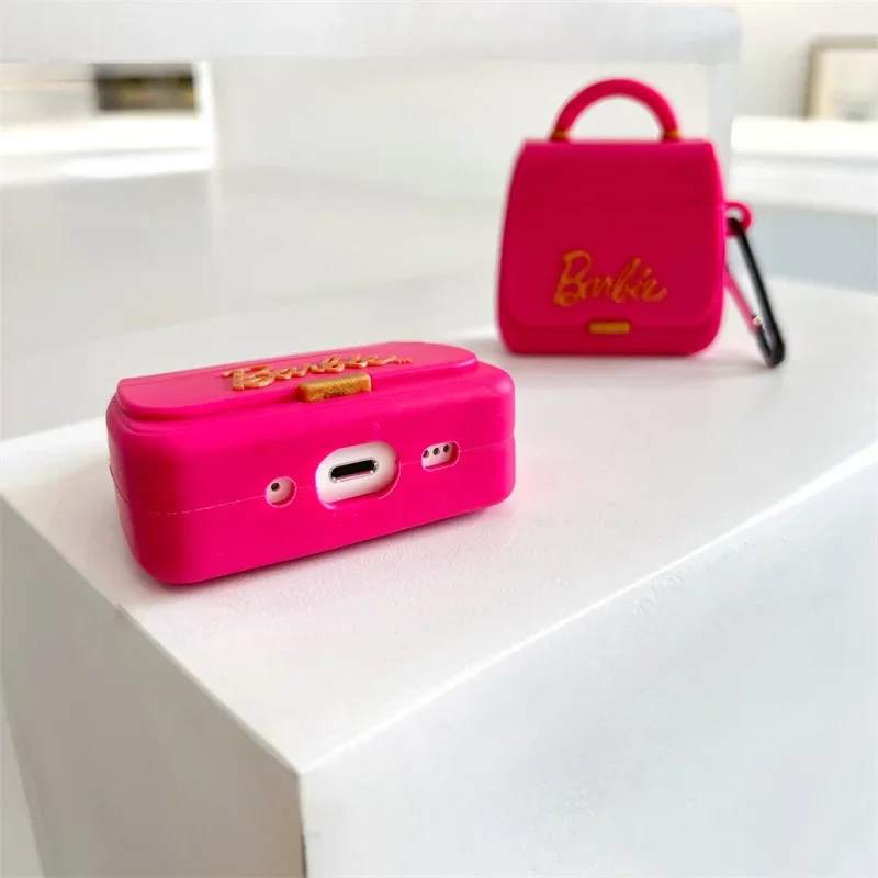 Barbie Pink Women Bag Case For Airpods Pro 2,Shockproof Earphone Silicone Cover For Airpods Pro/Airpods 1/2/3 Case Funda Girls