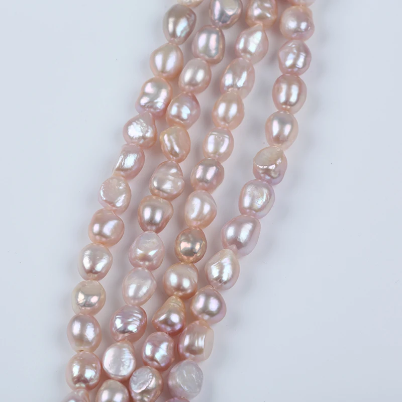 Hot Sale 10-11mm Pink Color Natural Pearl 18cm Baroque Pearls Freshwater Pearl Strand