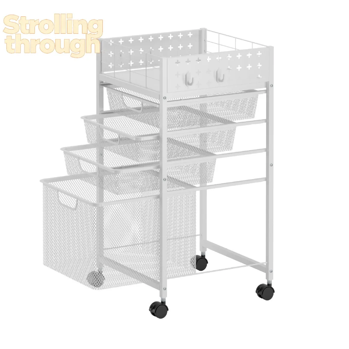 

Многофункциональная кухонная тележка-стеллаж для овощей, многоярусная полка для хранения в гостиной и спальне, с выдвижными ящиками и шкафчиком для мелочей