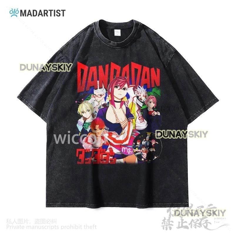 Anime Dandadan Cosplay T Shirt Vintage Costume Streetwear Manga Ayase Momo Takakura Ken Tops Dan Da Dan Canvas Bag Customized