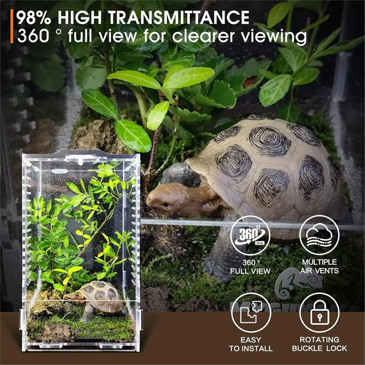ABZT Jumping Spider Enclosure, Tarantula-Enclosure Large Acrylic Terrarium, Reptile Enclosure Jumping Spider Accessories