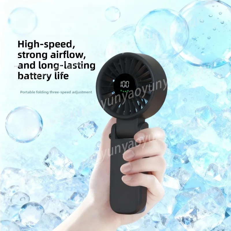 New High-speed Folding Handheld Small Fan USB Charging Fan, Portable Small Handheld Electric Fan, Large Air Volume
