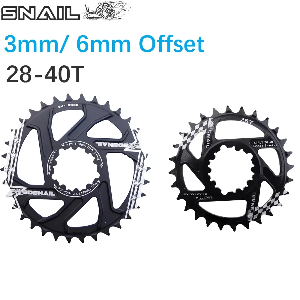 Snail Chainring Round 3mm 6mm offset for Sram direct mount Eagle 28 30 32 34 36 38 40t Tooth wheel  X9 X0 XX1 XO1 MTB Bike BB30