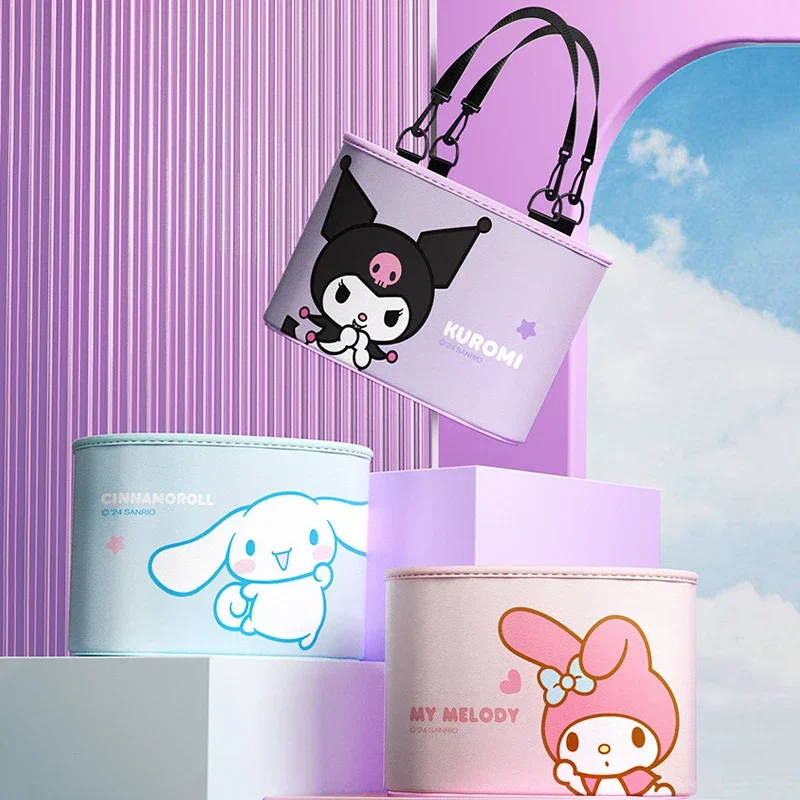 Sanrio Kawaii Hello Kitty Car Seat Back Storage Bags My Melody Kuromi Anime Cartoon Fashion Exquisite Hanging Car Storage Box