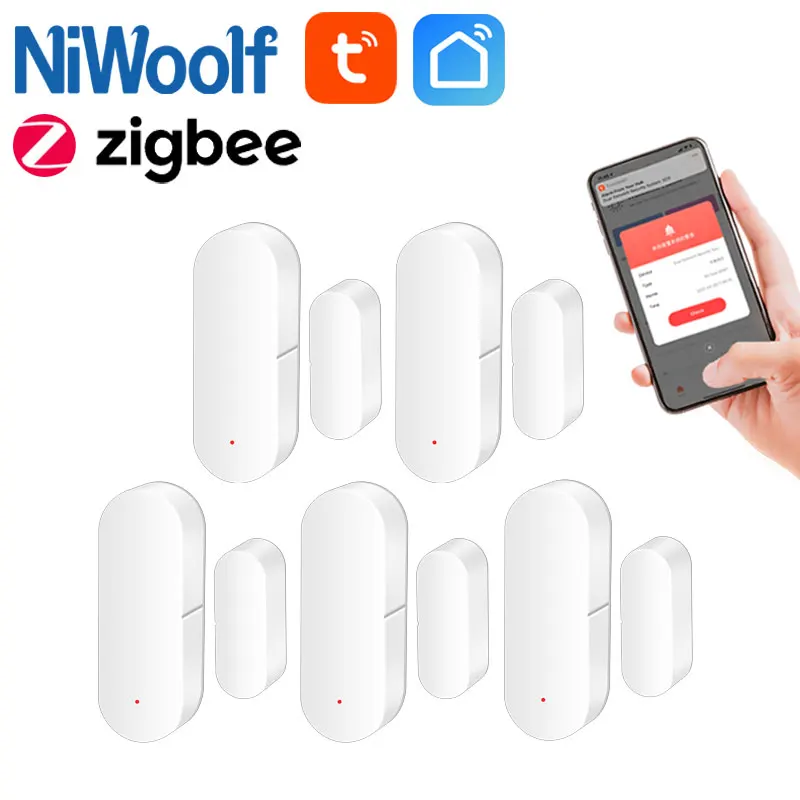 Wholesale Tuya Zigbee Door Sensor Open/Closed Window Detector Smart Home Security Alarm APP Control Support Alexa Google Home