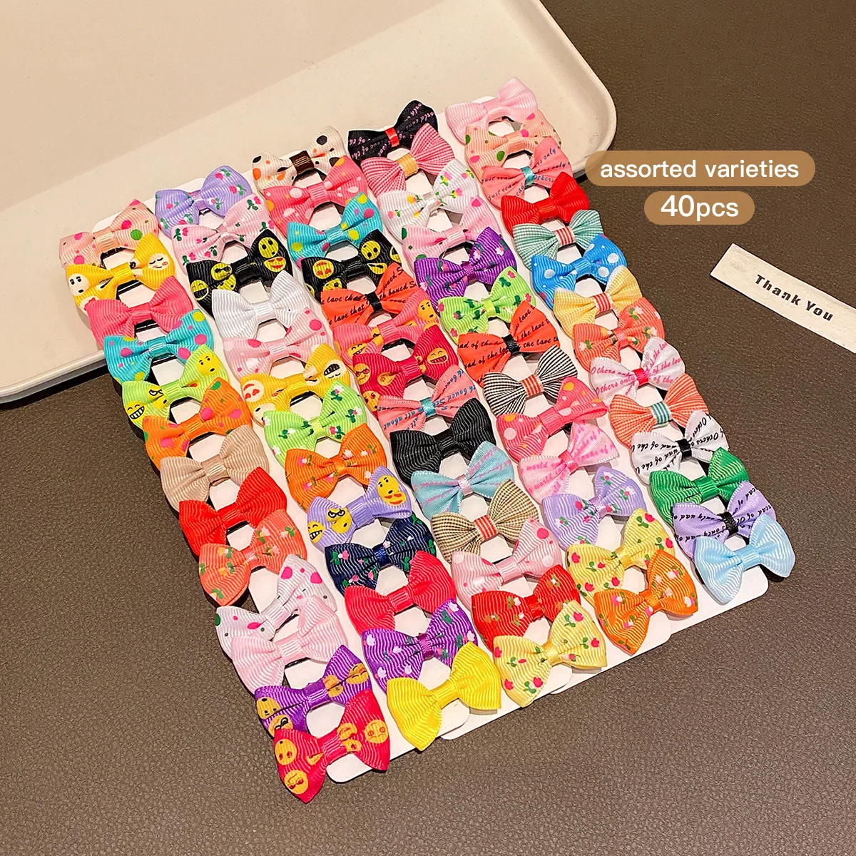 40 colorful styles of random bow hair clips, sweet and cute hair accessories suitable for daily use