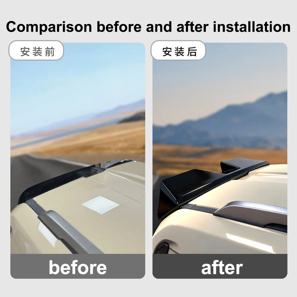 Black Knight Tail Wing ABS Material Automotive Modification Parts For Chery iCAR V27 Fashion Sports Top Wing Spoiler