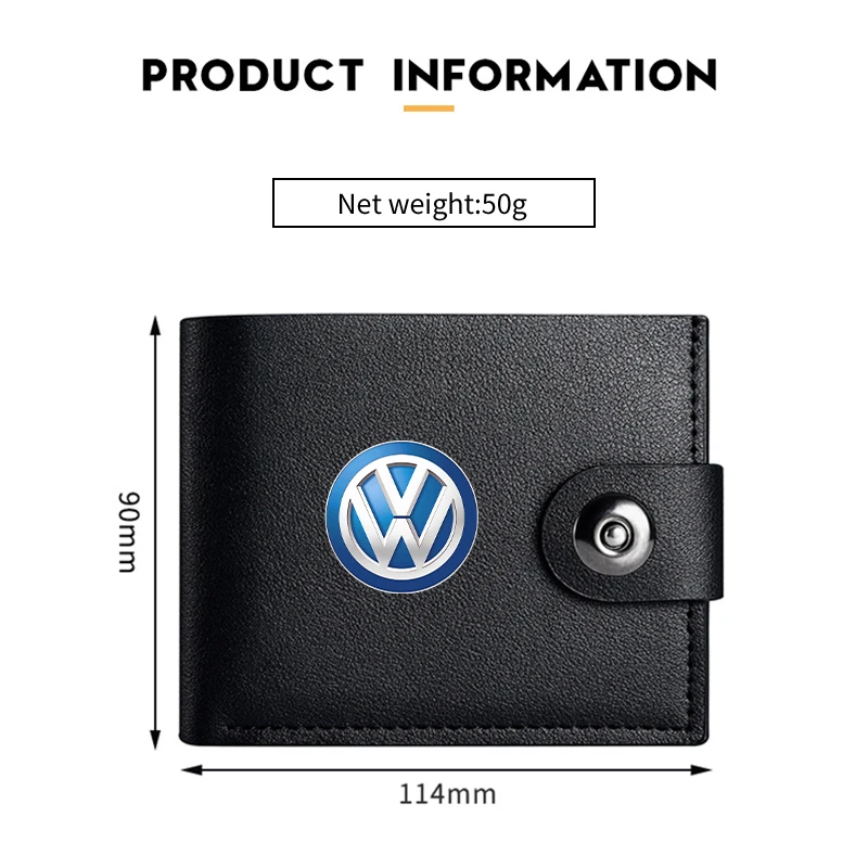 Men Wallet Leather Short Clip Card Coin Storage Purses Women Male Gift For Volkswagen VW Golf 4 6 7 GTI Tiguan Passat B5 B6 B7 C