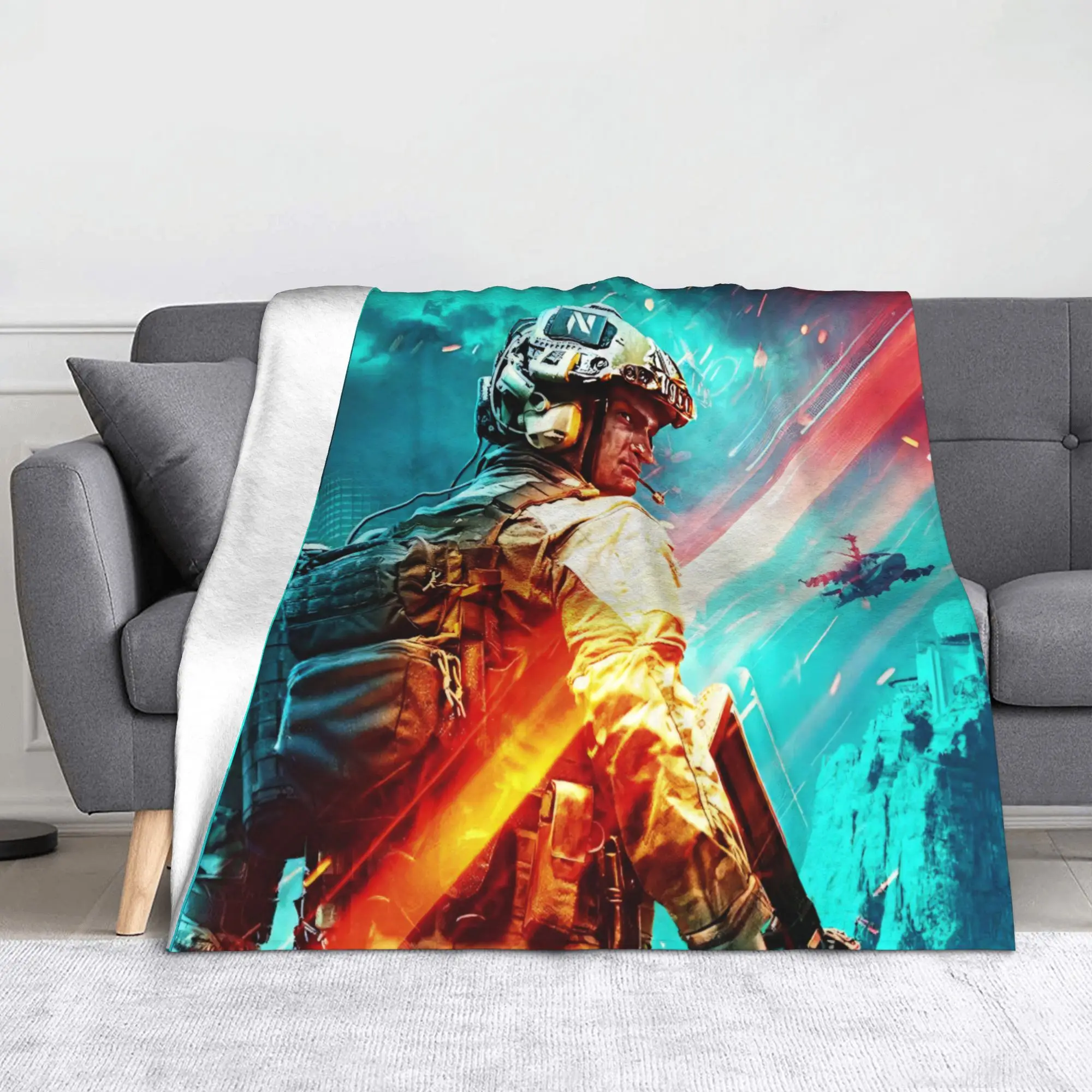 لعبة جندي فئة ساحة المعركة BF6 بطانية إطلاق النار الفانيلا رهيبة لينة رمي البطانيات للمنزل الشتاء في الهواء الطلق #1