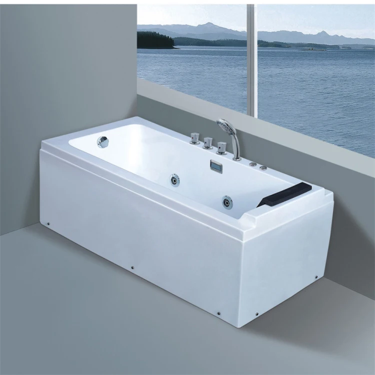 Picture 7: High-End Luxury Acrylic White Freestanding Whirlpool Bathtub Solid Surface Water Jets Massage SPA Features Floor Stand Bath Tub