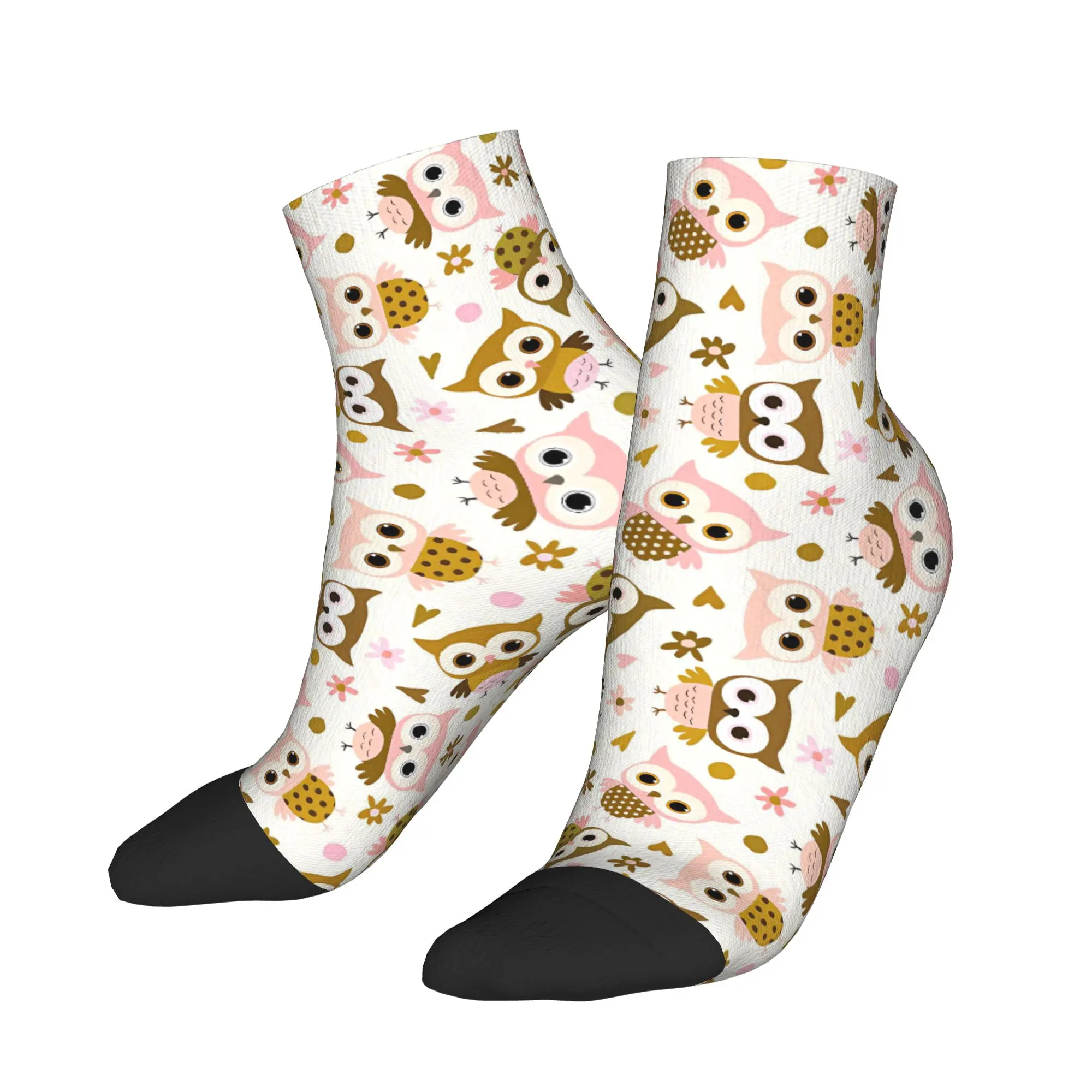 

Cute Gold Owl Ankle Socks Men Quality Leisure Sock Summer Skateboard Anti Slip Custom Socks Gift