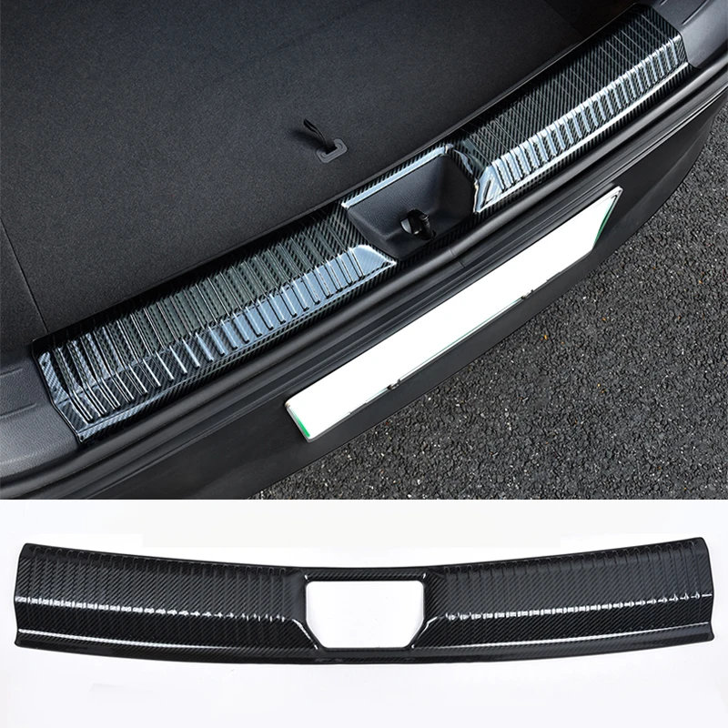 

Car modified For Volkswagen ID.4 2021-2022 Steel carbon fiber Rear Trunk Inside Bumper Protector cover sill guard