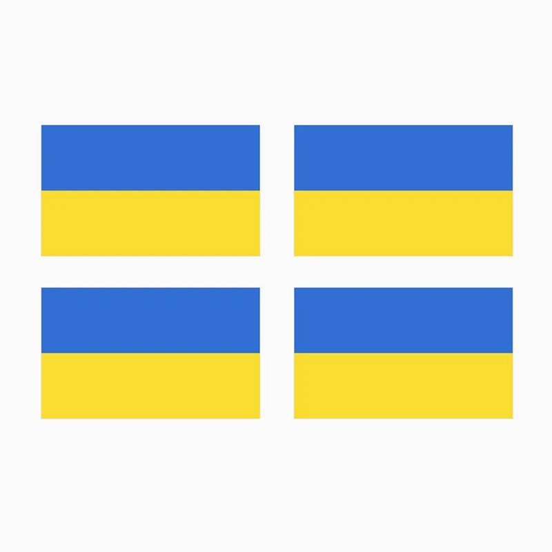 

32903# 4 Pack Car Sticker Ukraine Flag Sticker Waterproof Vinyl Decal Car Accessories Decor