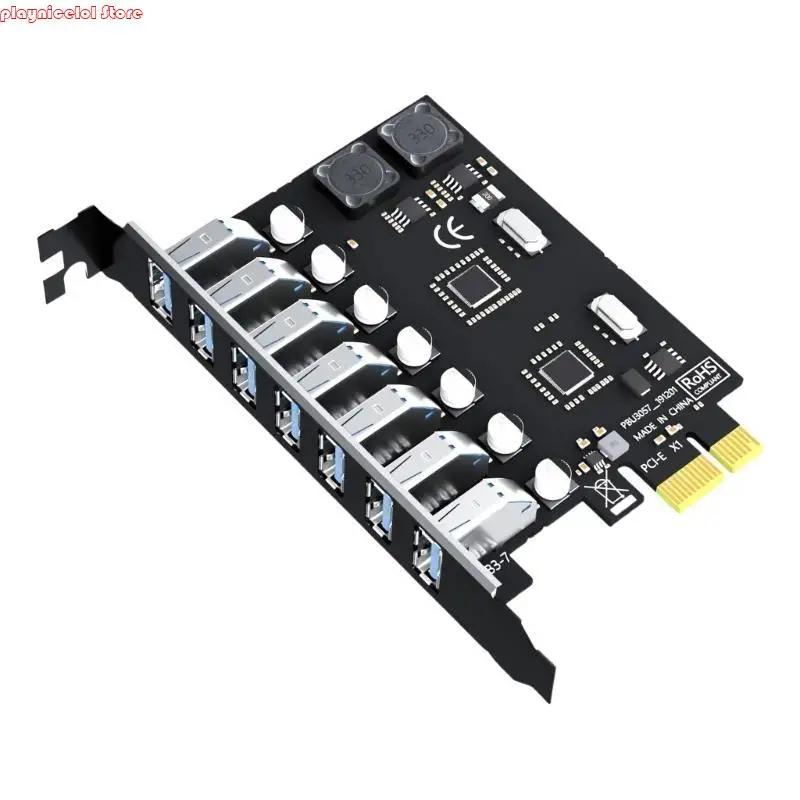 

E8BA USB3.0 PCIE Adapter PCIE to 7 Port USB Expansion Adapter Card USB3.0 PCIe Controller Converter Card for Desktop PC