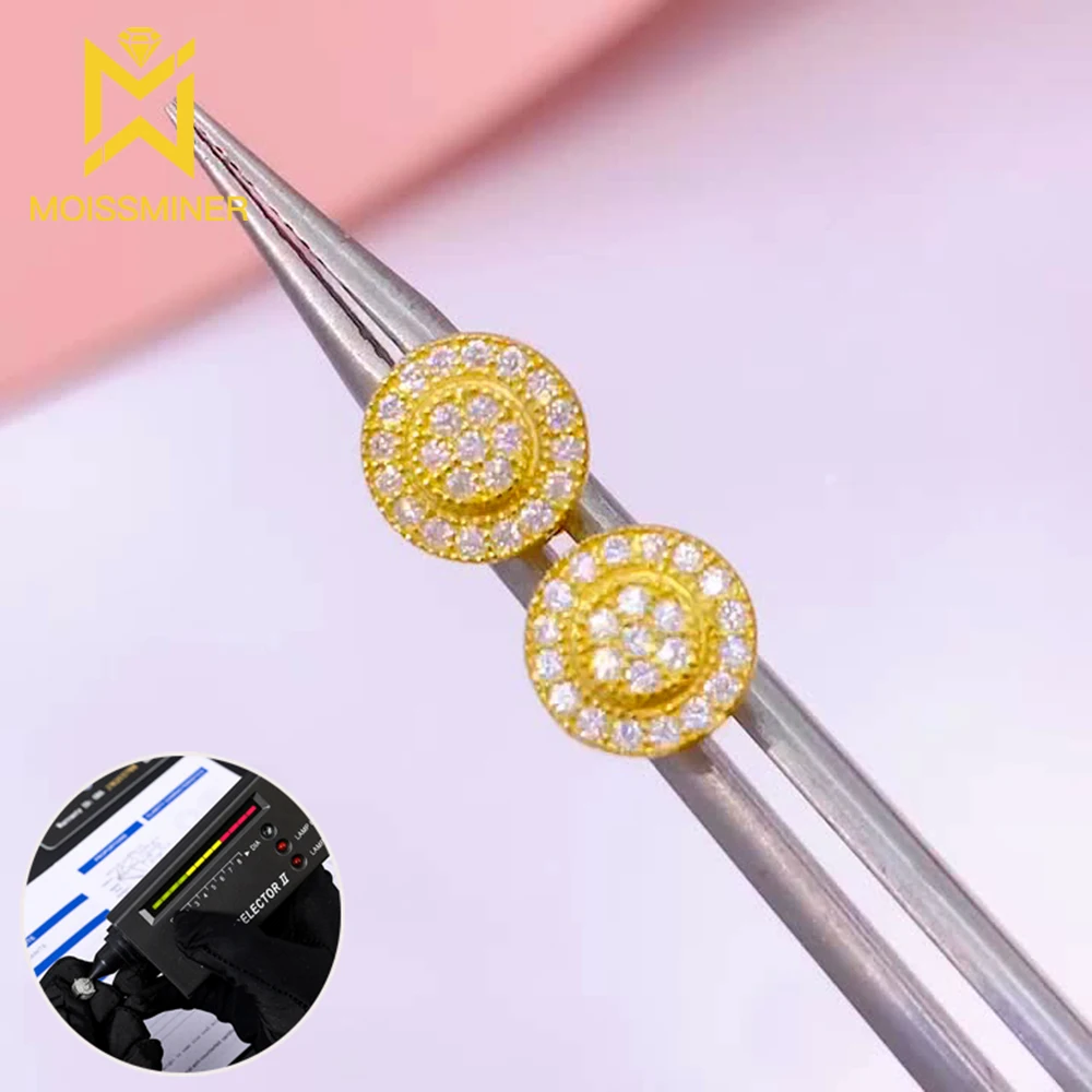 Ins New Moissanite Earrings For Women S925 Silver Ear Studs Men High-End Jewelry Pass Tester Free Shipping