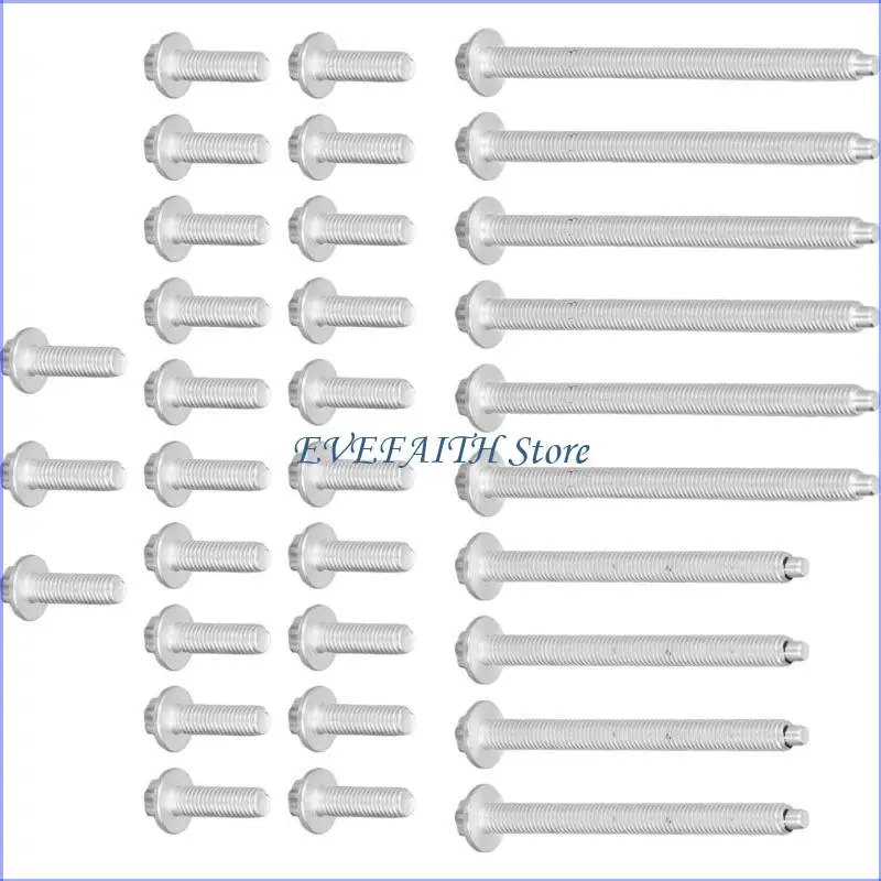 

124B 33pcs Metal Car Bolt Automotive Accessories Spare Parts for E88 E90 E91 Car Engine Oil Pan Bolt Replace 11130392549