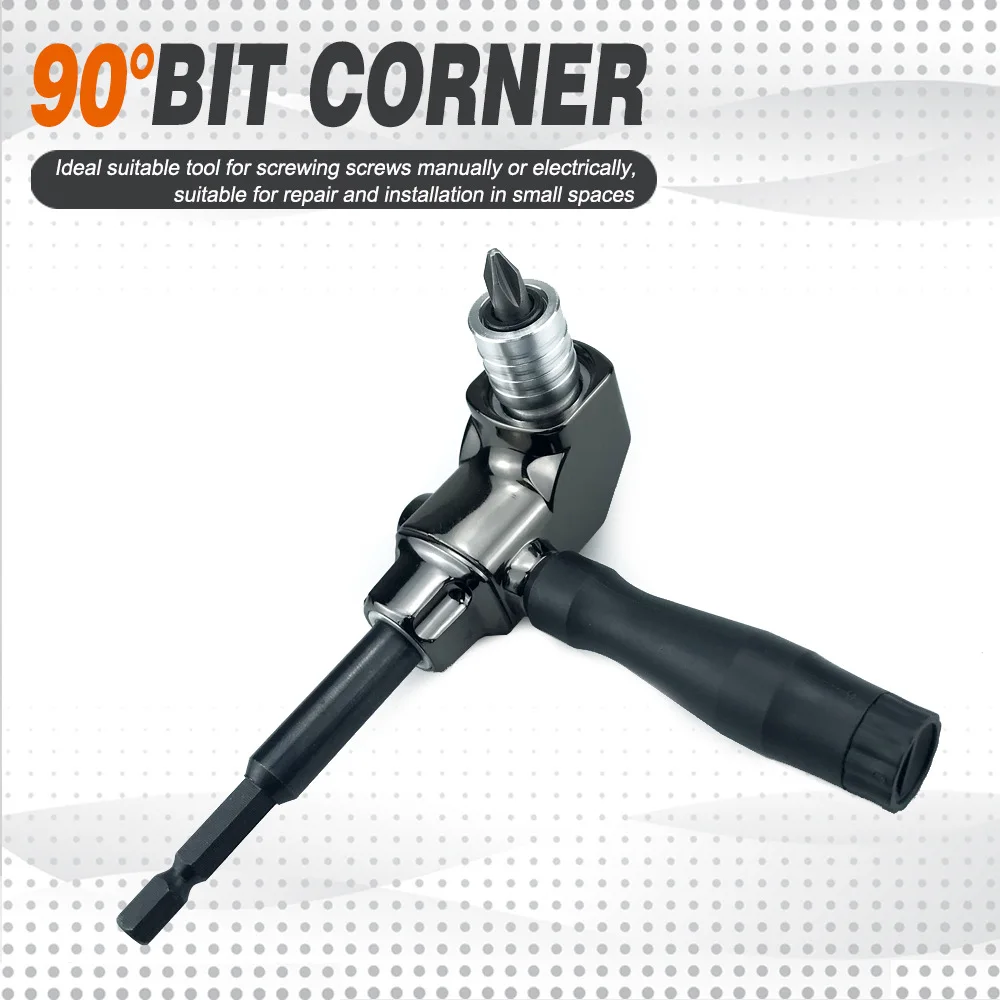 

90 Degree Right Angle Screwdriver Holder Drive Bit Angle Extension Electric Screw Driver Angle Driver Hand Tools Self-Locking