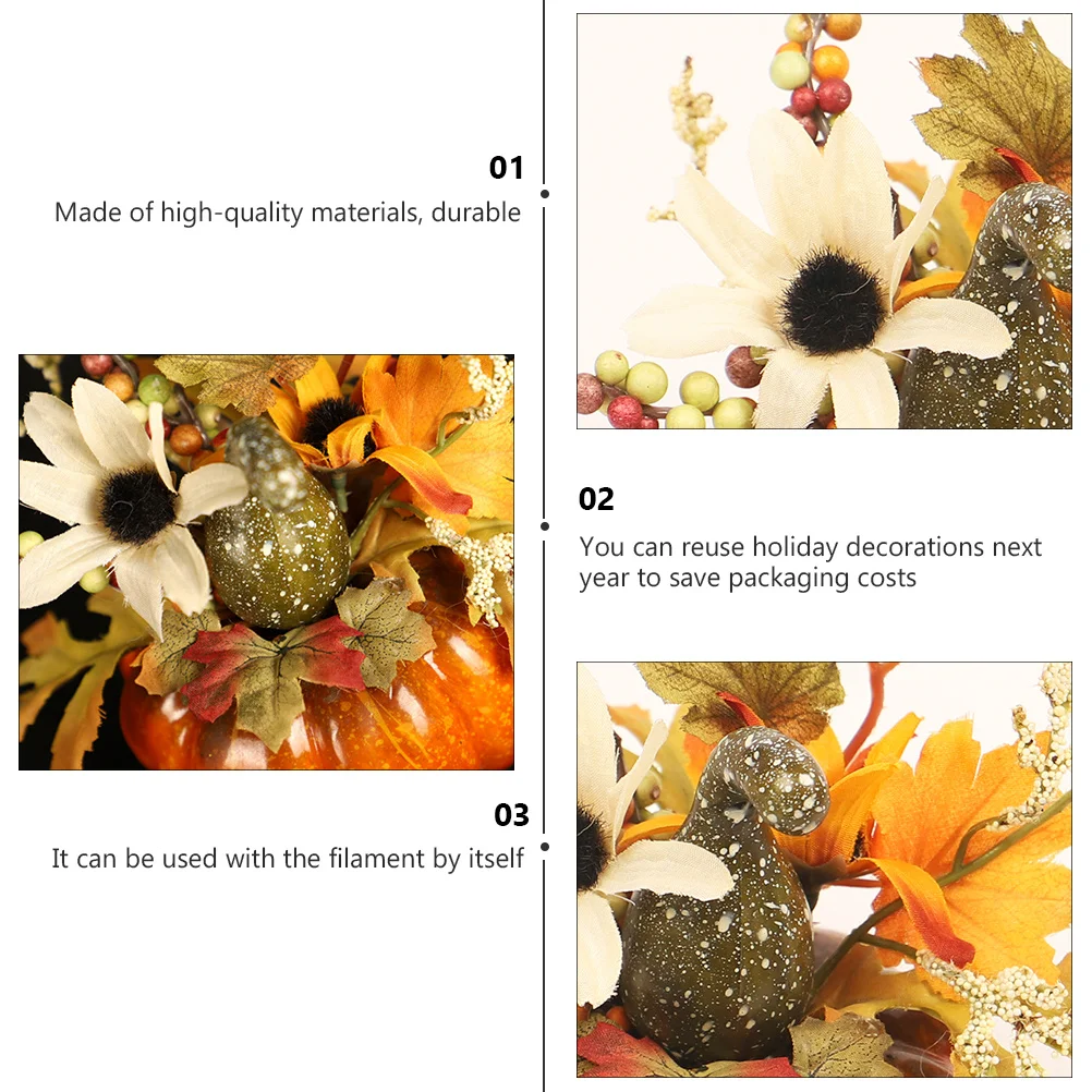 

Adorable Pumpkin Maple Leaf Table Decoration Halloween Holiday Ornament for Living Room Bedroom Decor Party Photo Prop