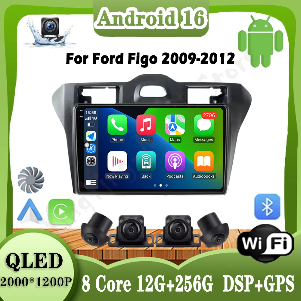 

9 Inch Android 16 Car Radio Navigation stereo GPS DSP For Ford Figo 2009-2012 Multimedia VideoPlayer NO 2 din DVD WIFI 4G