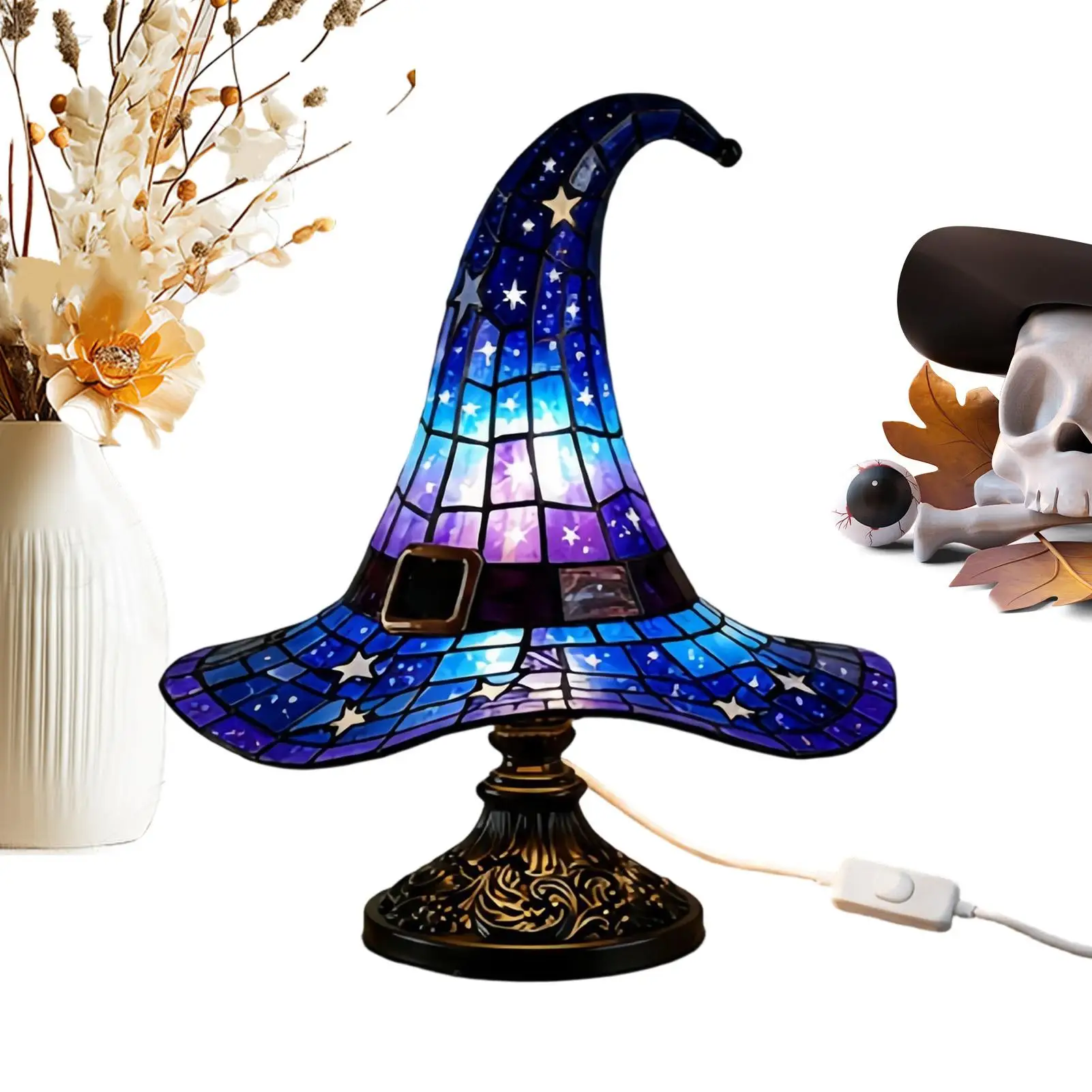 Witch Hat Lamps Witch Hat Shape Bedside Light Desk Lamp for Home Kitchen Bedroom Nightstand Bar Party Dorm College