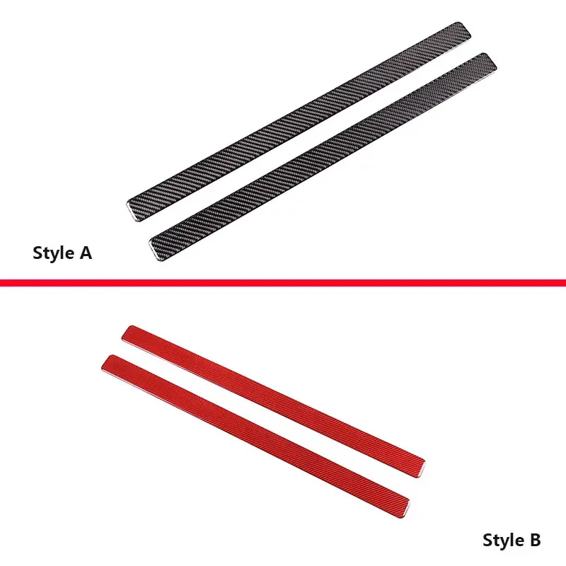 For Fiat 500 11-19 real Carbon Fiber Car Built-in Door Sill Welcome Pedal Strip Panel Trim Sticker Car Accessories（Soft Carbon）