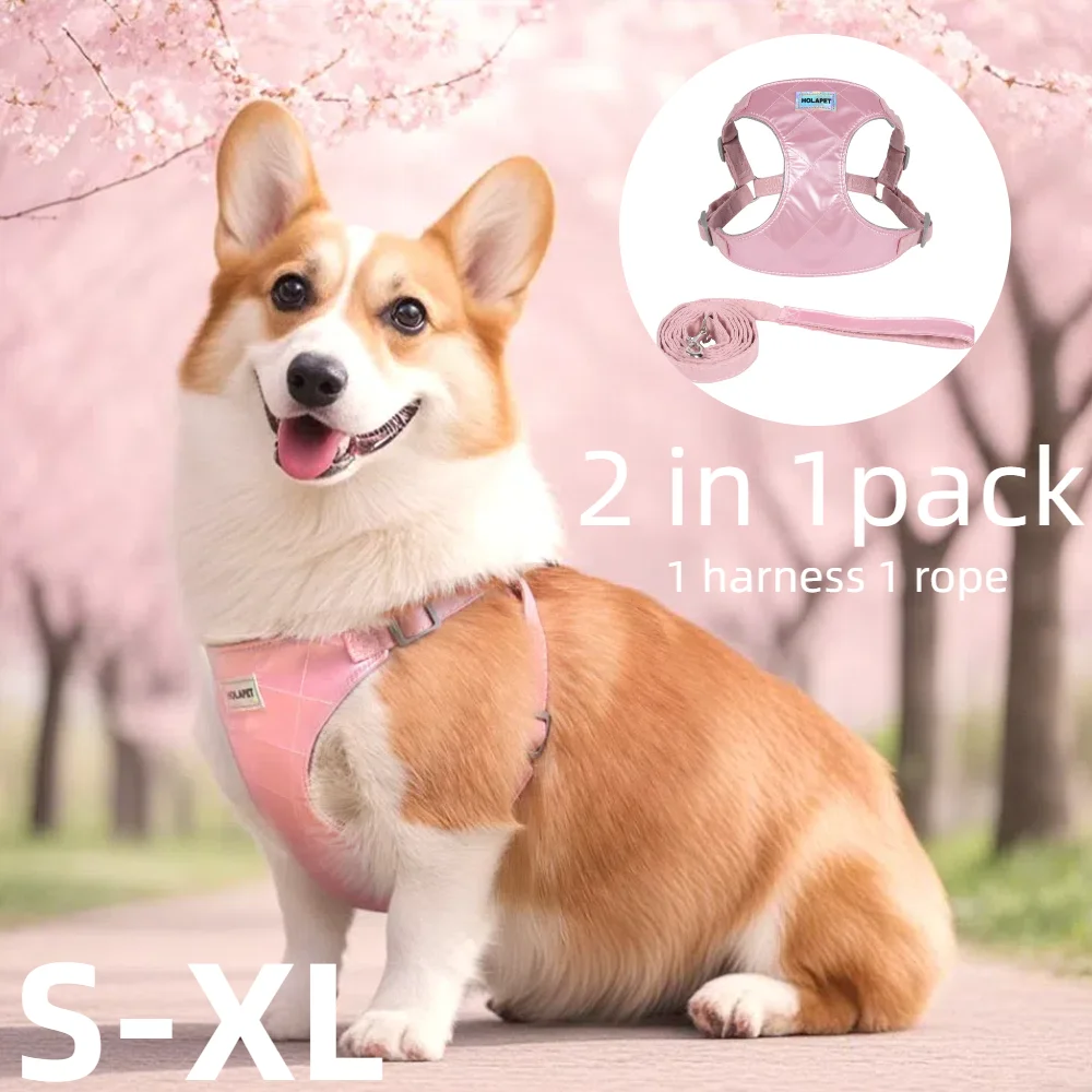 Hundegeschirr, Leine, für kleine und mittelgroße Hunde, verstellbar, reflektierend, weich, Haustiergeschirr, atmungsaktiv, Katzenweste, Geschirr, Yorkshire Corgi Supplies