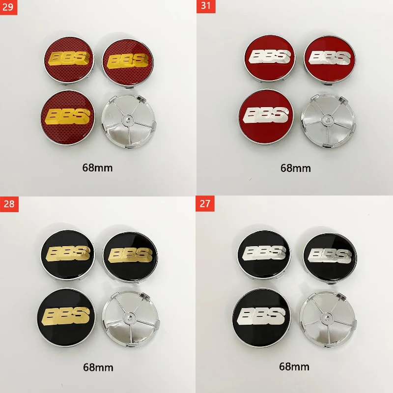 

4 pieces/set 68mm is suitable for refitting BBS hub cover and badge decoration of automobile tire center cover Decorative parts