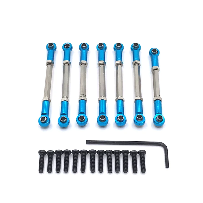 Metal Upgrade Front and Rear Steering Adjustable Links For WLtoys 1/10 104001 104002 RC Car Parts