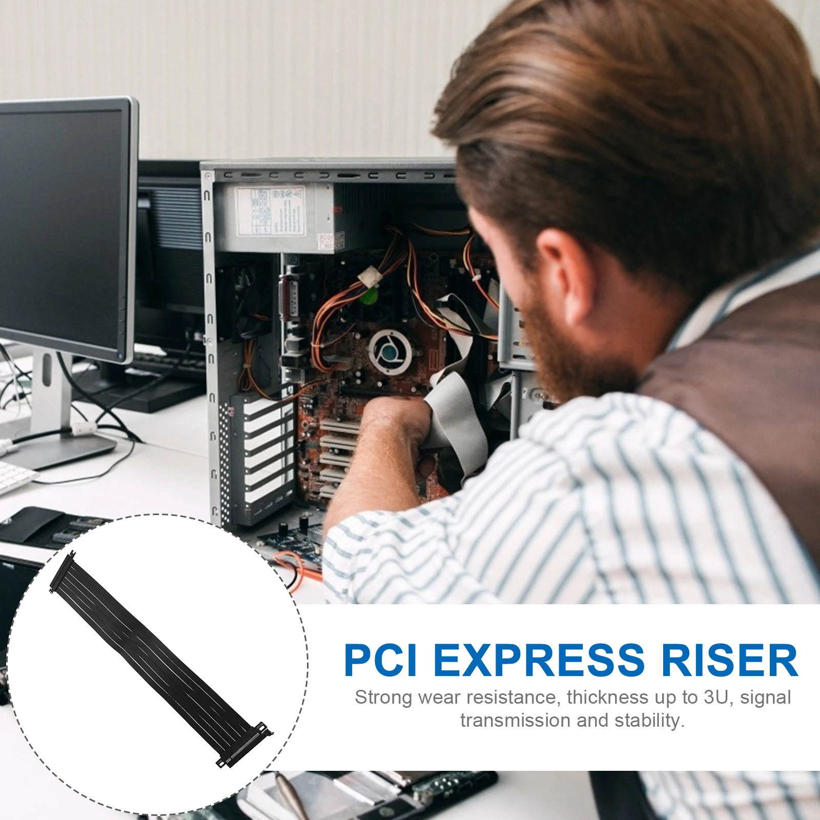 

High Shielding Stable Transmission Pci Express Riser Extension Cable For Gpu Computer Hardware Accessory