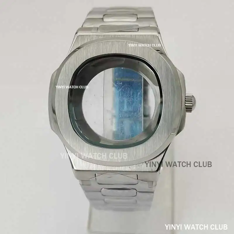 42mm silver case 316L stainless steel suitable for Miyota 8215 8200  Mingzhu dg2813 dg3804 ETA2836 Movements Nautilus Cases