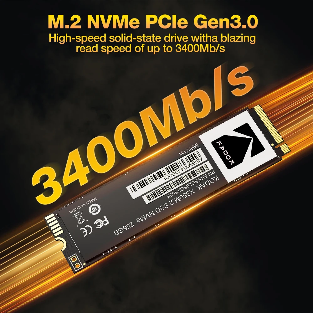 Kodak Ssd Nvme m.2 1tb 512gb 256g Solid Disk PCIE Gen3 3400Mb/s High Speed 2280 Hard Drive For Laptop Computer