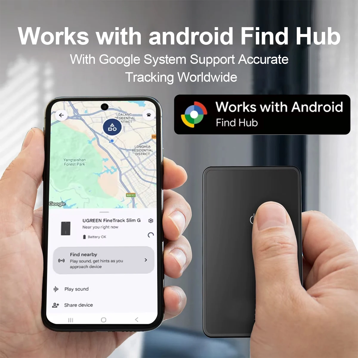 Ultra Thin Google Find Hub Tracker Card, Wireless Smart Anti-Loss Locator for Android, Disposable, Find Keys Wallet Luggage Bags